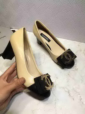 CHANEL Shallow mouth Block heel Shoes Women--031
